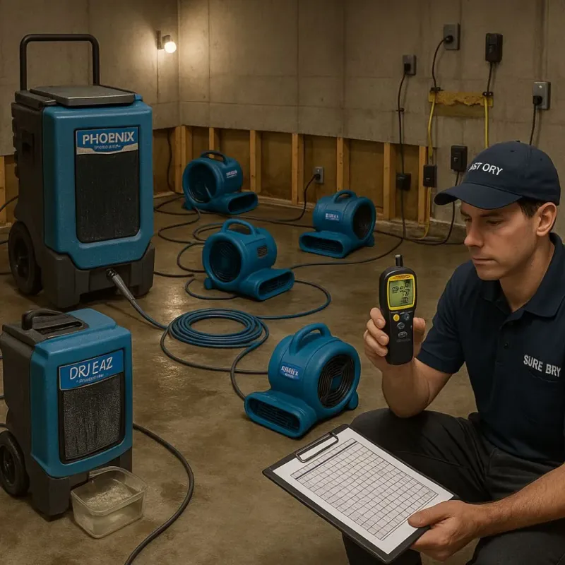 Structural Drying and Dehumidification process in Roseau, MN